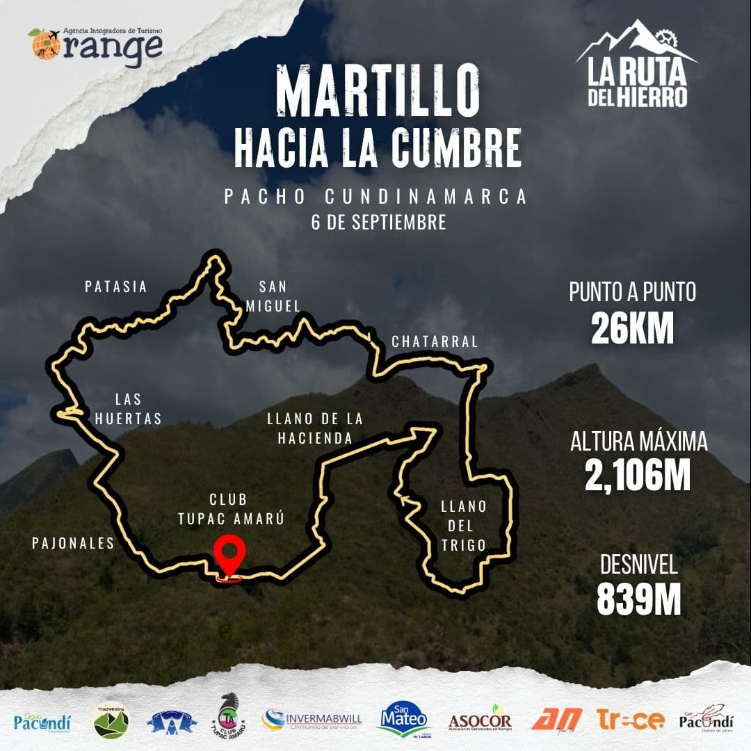Mapa del recorrido Martillo hacia la cumbre en Pacho